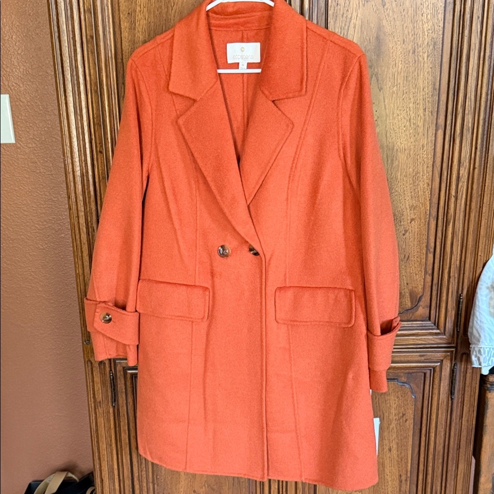 Etcetera Coat. Orange and NEW with Tags . Size 8